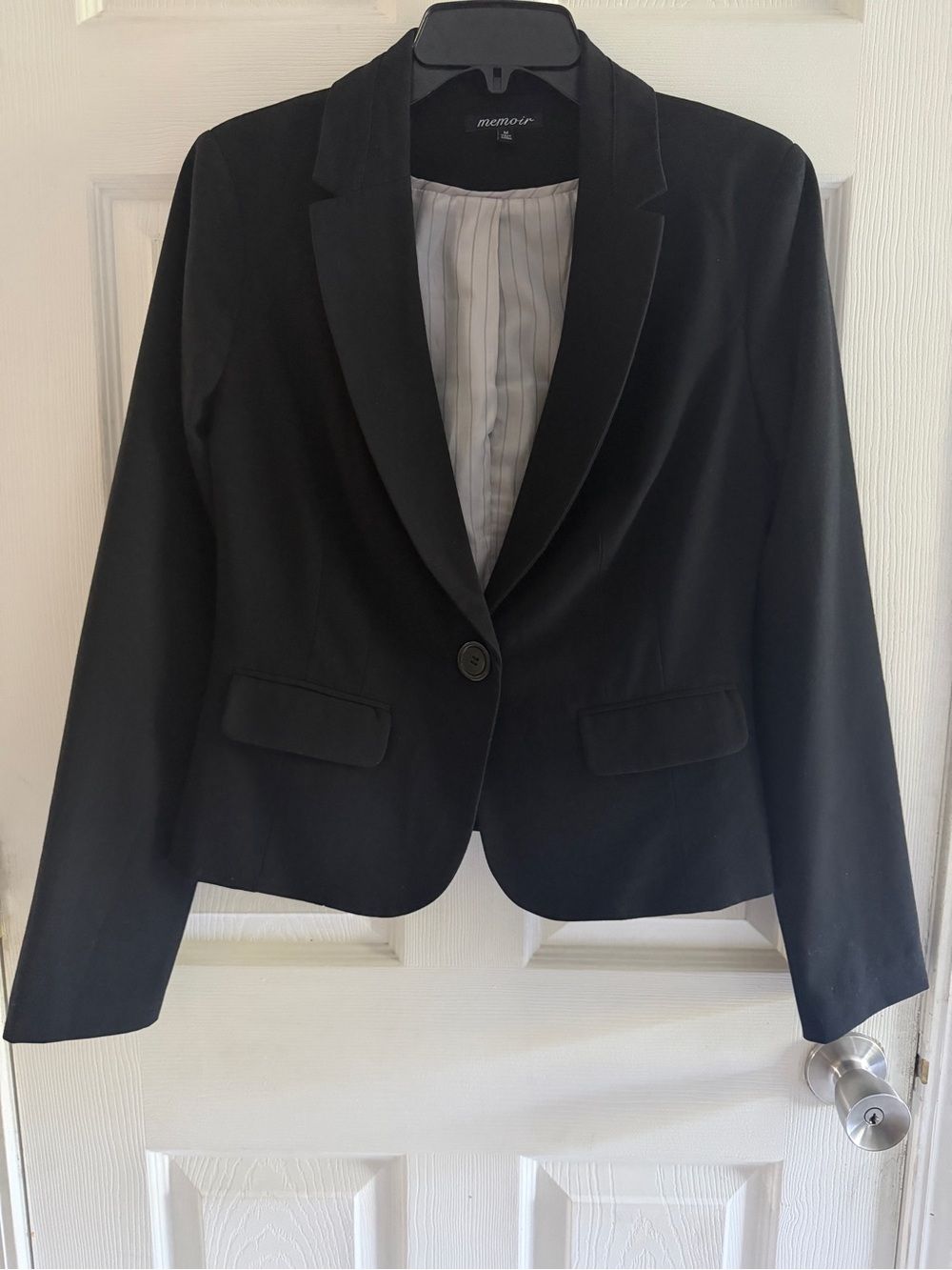 Memoire Black Single-Button Tailored Women's Blazer